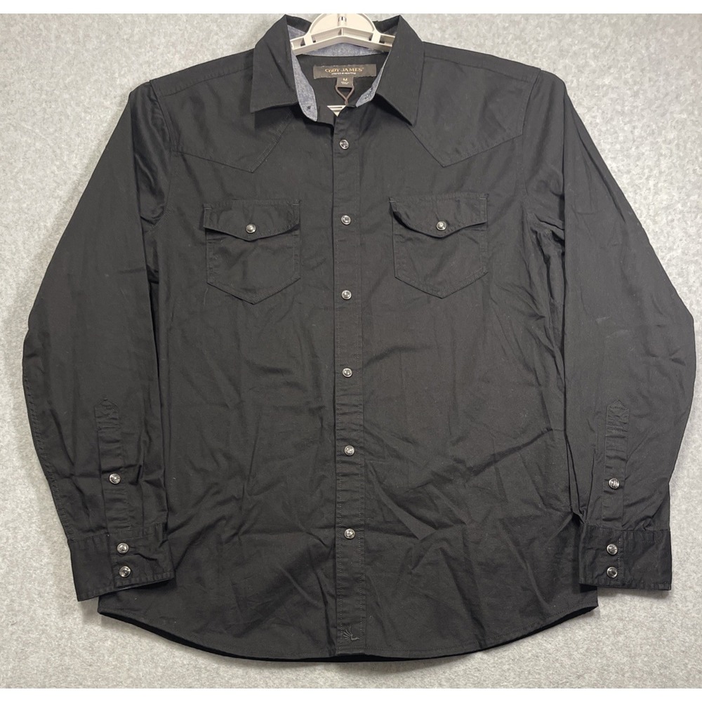 Cody James Shirt Mens M Black Western Pearl Snap Long Sleeve Cowboy Workwear